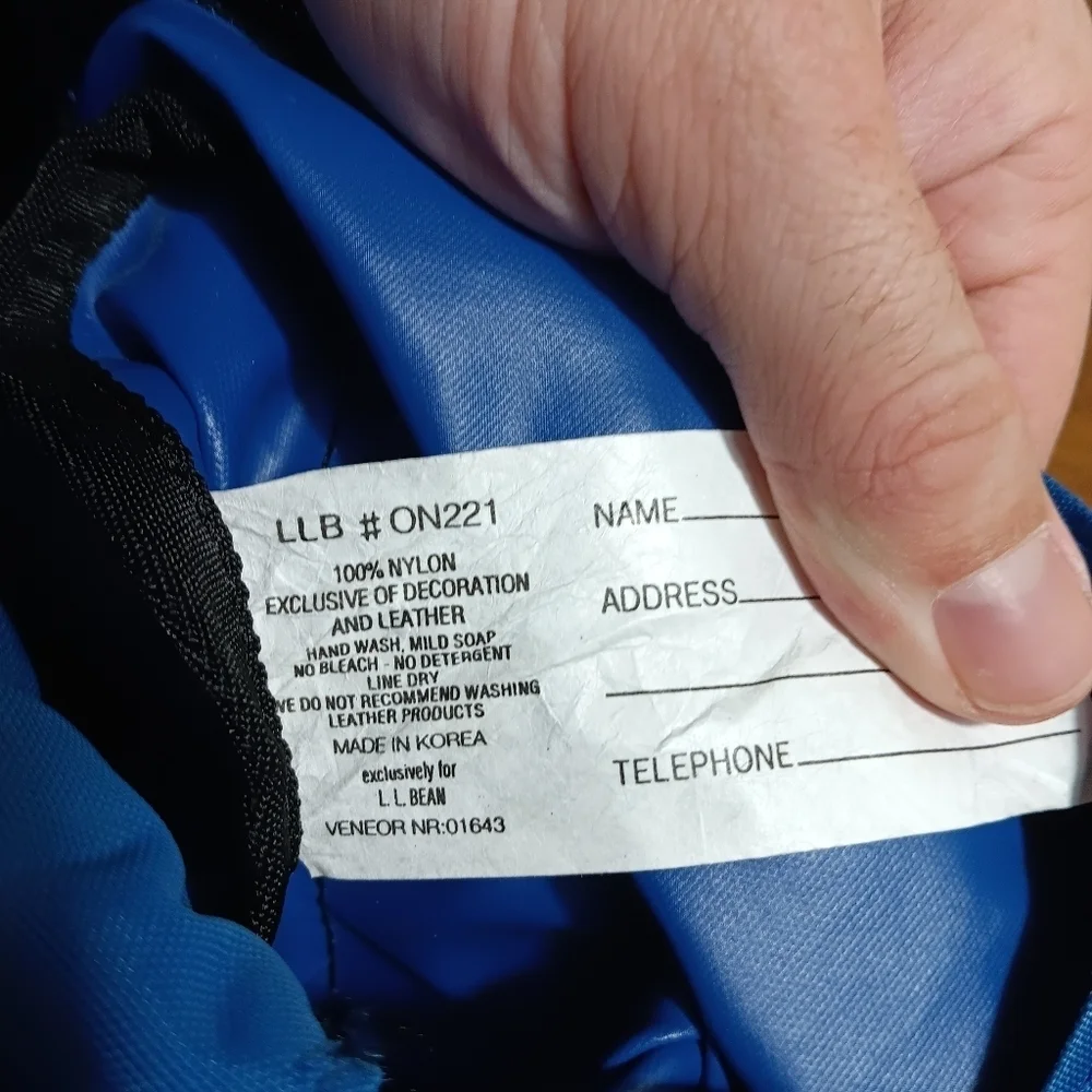 LL Bean Adventure Duffle Bag Blue Nylon Hiking Outdoor Travel Gym Tote